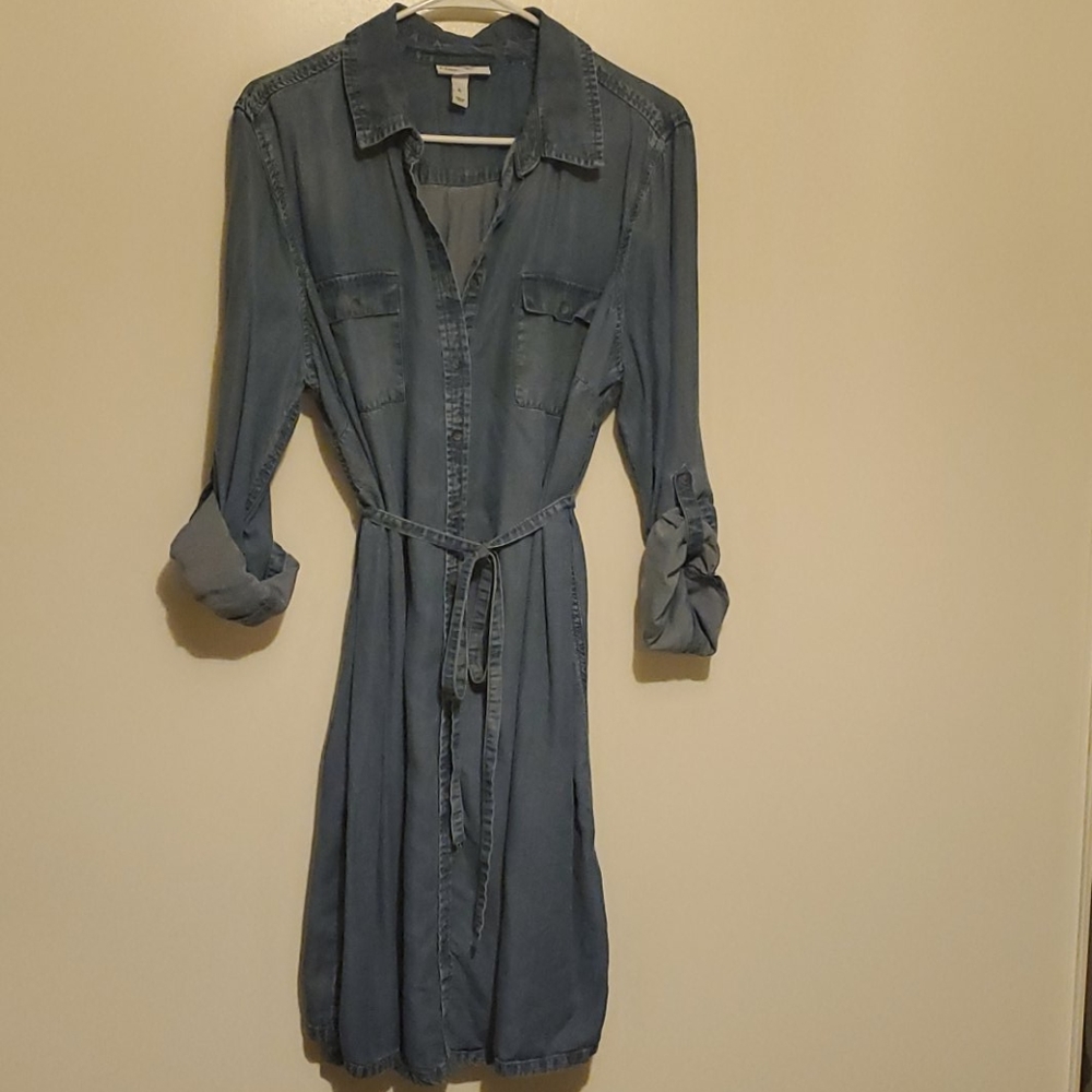 EUC Chambray long sleeve maternity dress.